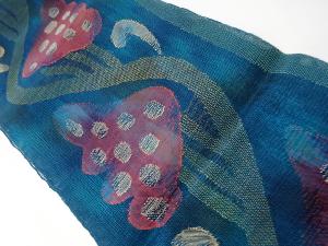リサイクル　紗紬　抽象花模様織り出し名古屋帯
